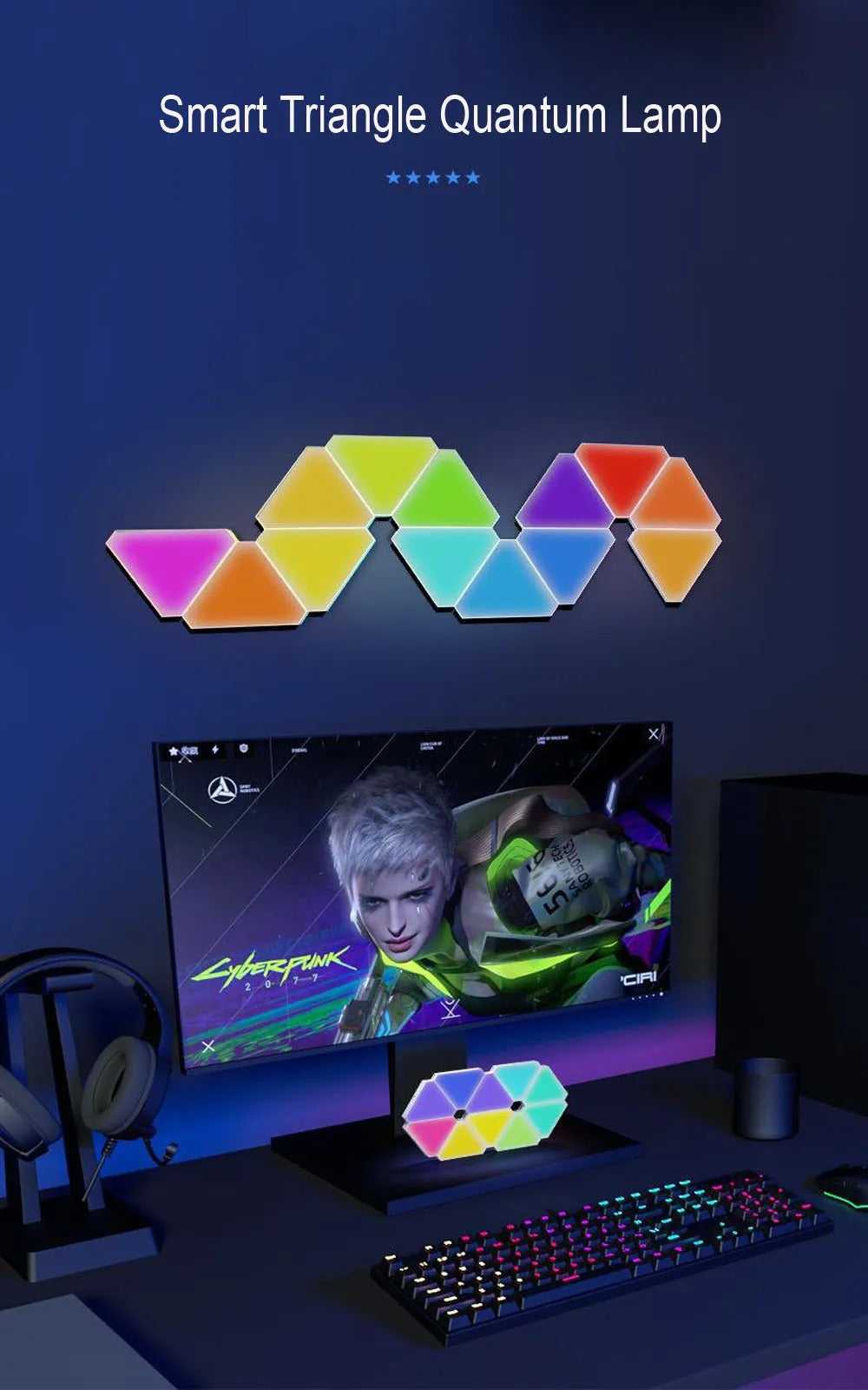 WLAN-LED-RGB-anpassbare Dreieckslampen